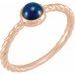 14K Rose Natural Blue Sapphire Cabochon Ring