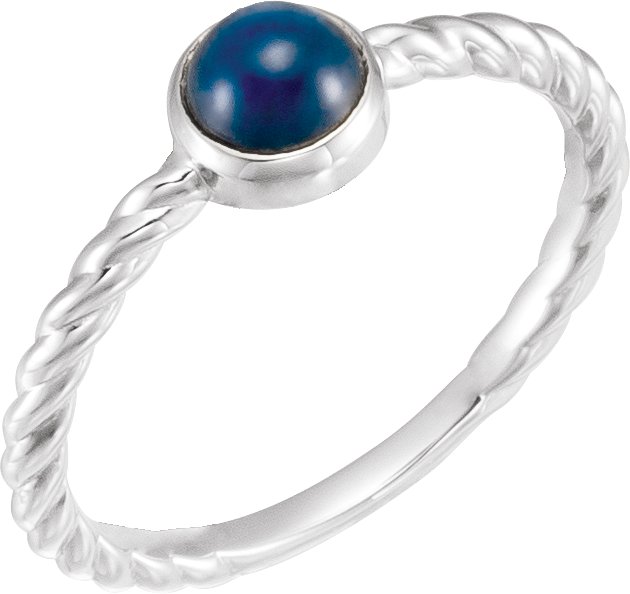14K White Blue Sapphire Ring   