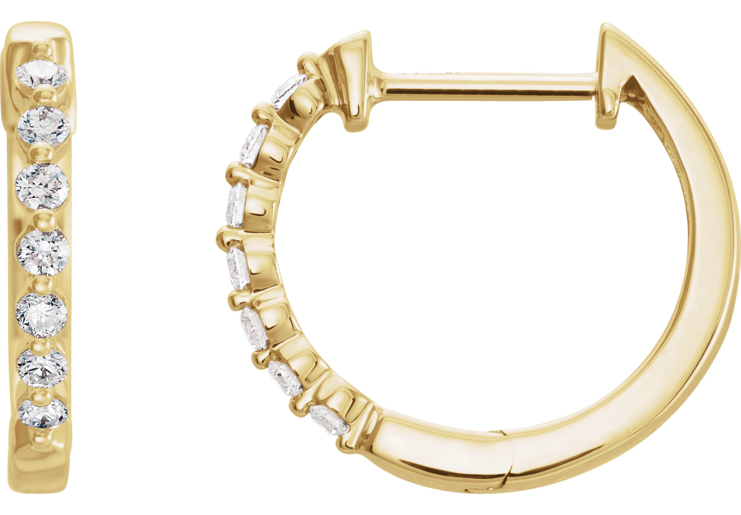 14K Yellow 1/5 CTW Lab-Grown Diamond Hoop Earrings