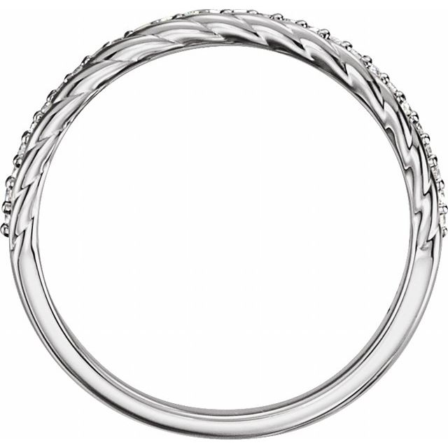 14K White 1/6 CTW Natural Diamond Rope Ring