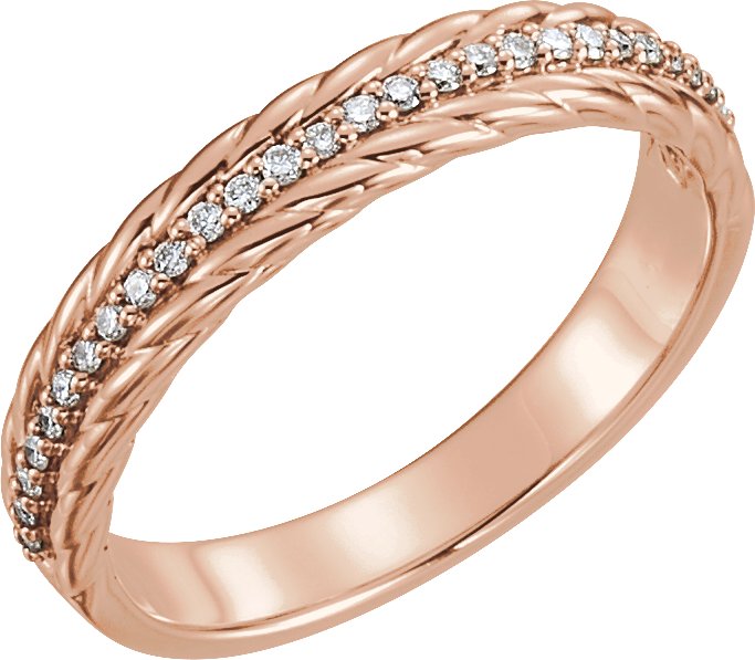 14K Rose 1/6 CTW Diamond Rope Ring