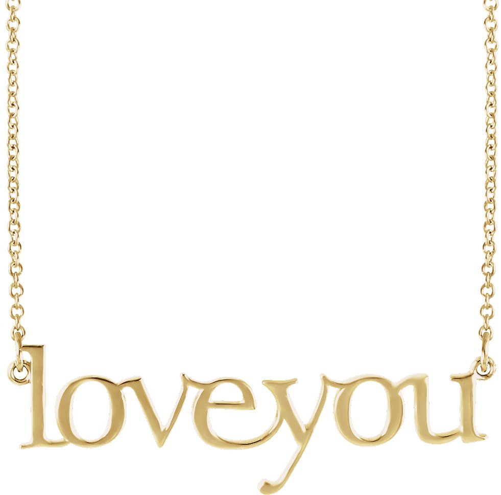 14K Yellow Love You 16 1/2" Necklace 