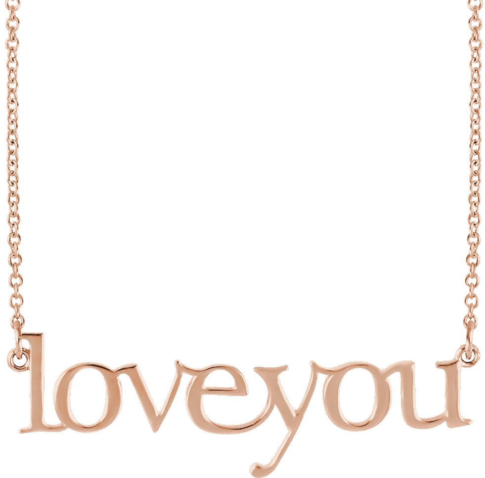 14K Rose Love You 16 1/2" Necklace 