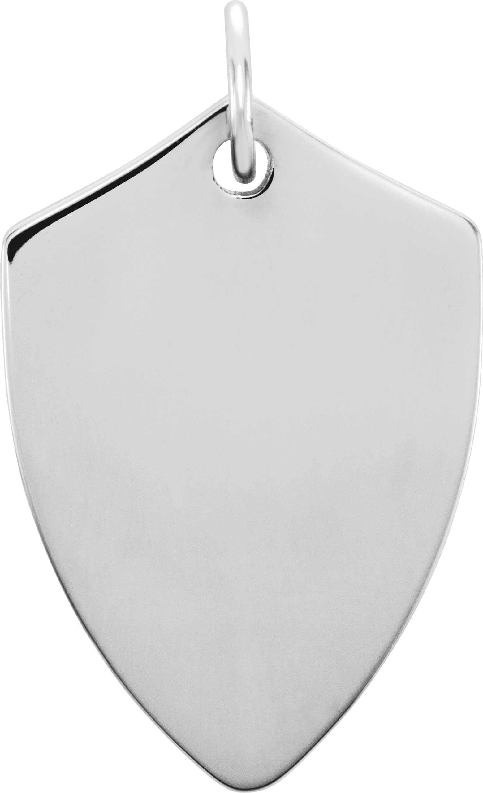 14K White 22.4x14.1 mm Shield Pendant Ref. 14414481