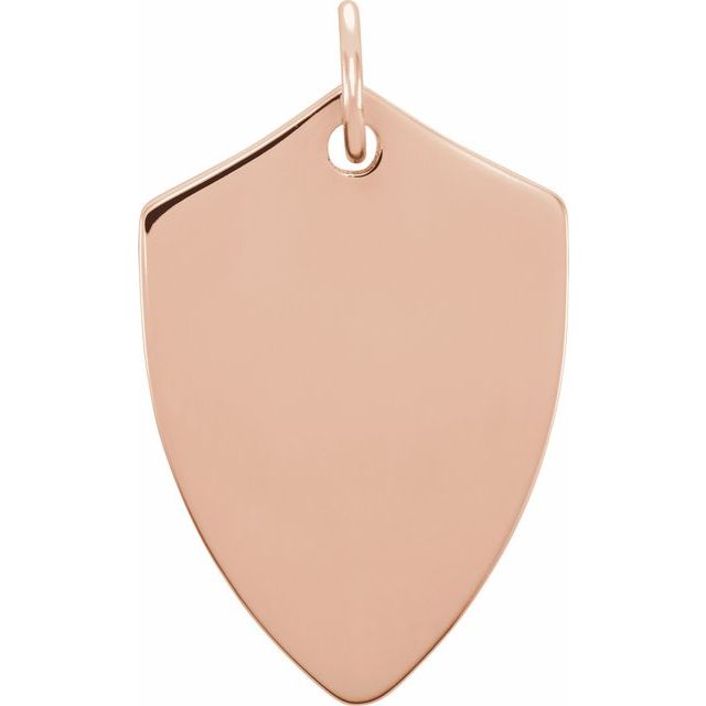 18K Rose Gold-Plated Sterling Silver Engravable Shield Pendant