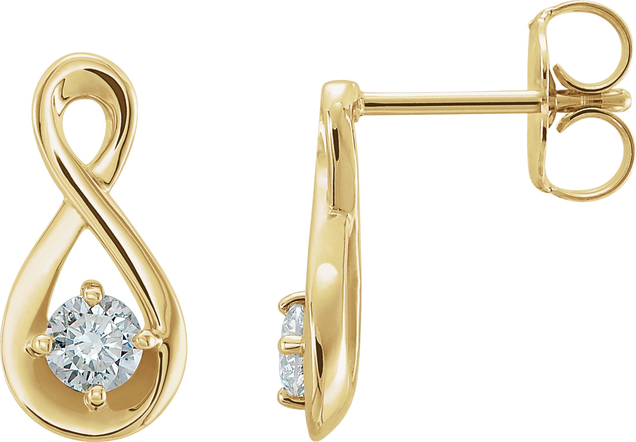 14K Yellow 1/5 CTW Natural Diamond Infinity-Inspired Earrings 