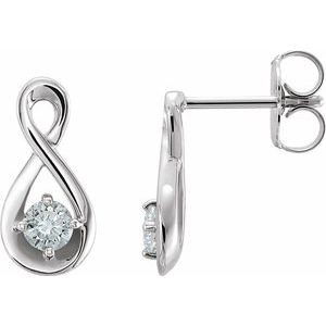 14K White 1/5 CTW Natural Diamond Infinity-Inspired Earrings 