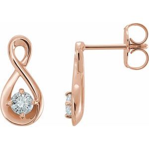 14K Rose 1/5 CTW Natural Diamond Infinity-Inspired Earrings 