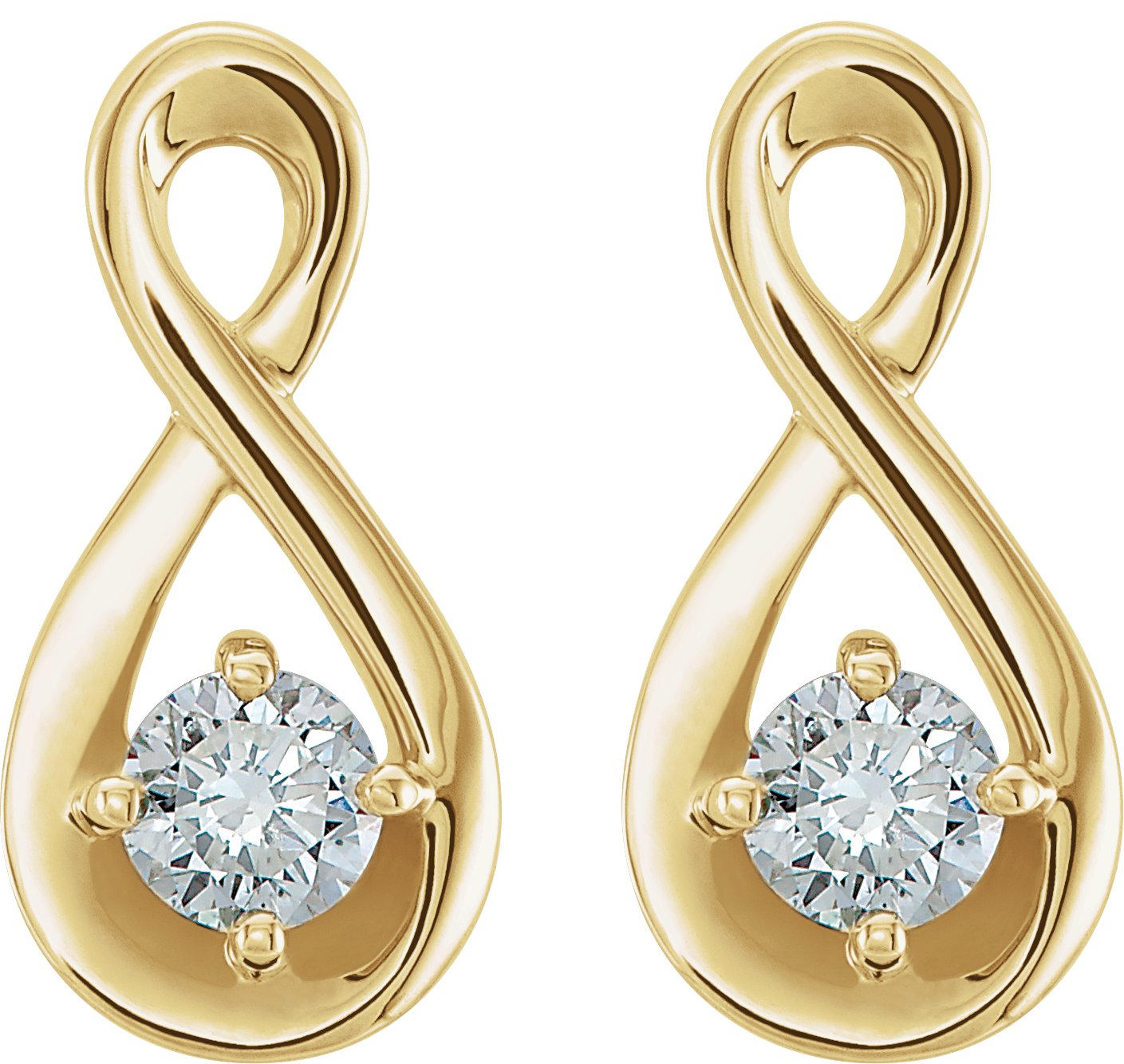 14K Yellow 1/5 CTW Diamond Infinity-Inspired Earrings