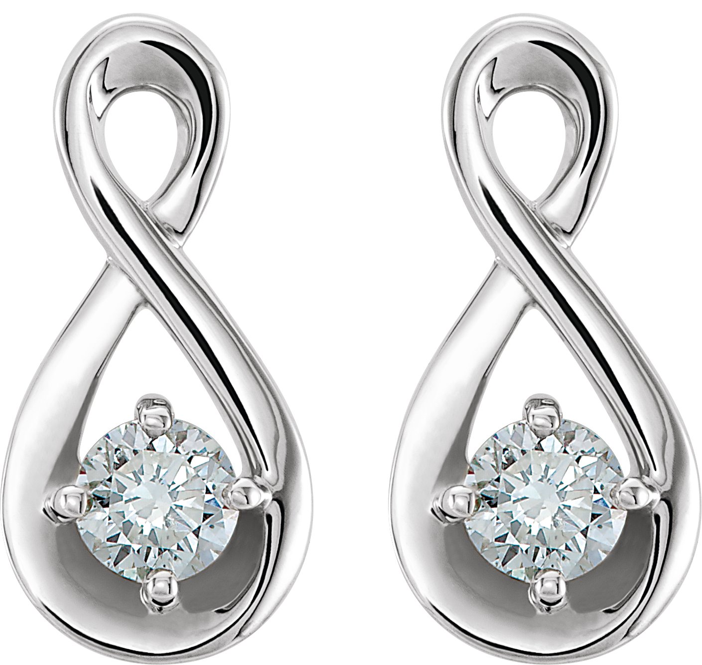 14K White 1/5 CTW Diamond Infinity-Inspired Earrings 