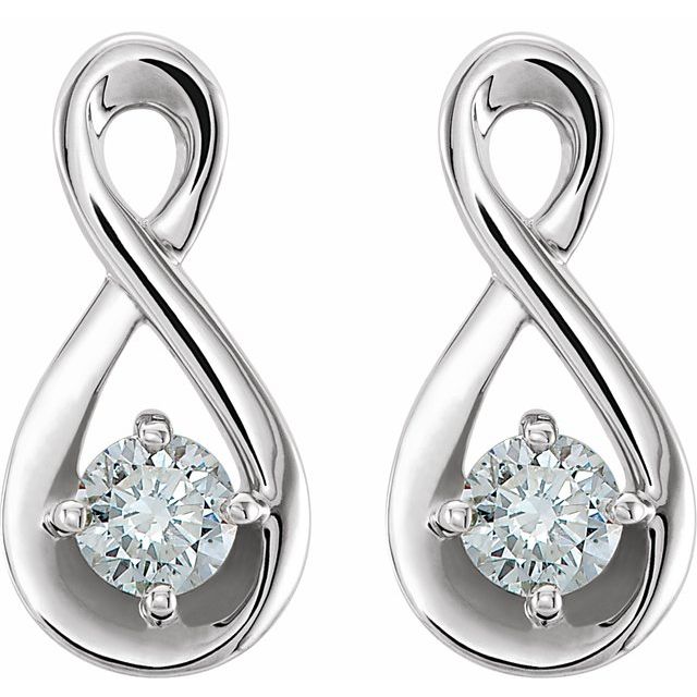 14K White 1/5 CTW Diamond Infinity-Inspired Earrings 