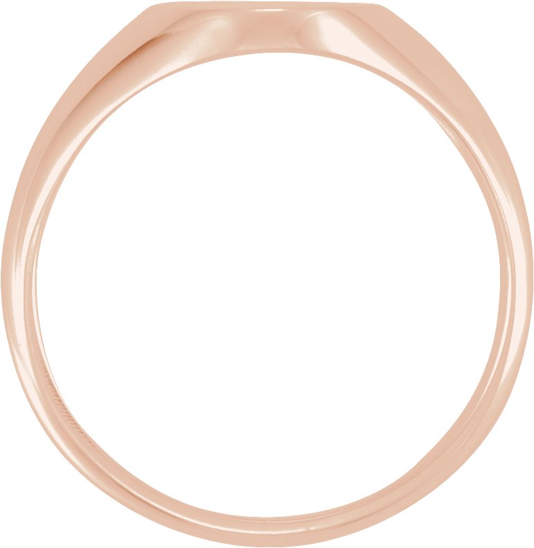 14K Rose 12x10 mm Oval Signet Ring