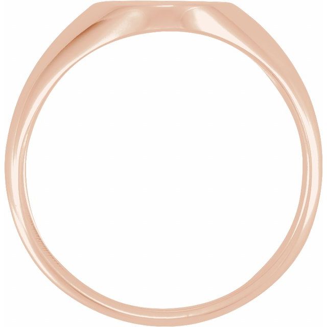 14K Rose 11x9.5 mm Oval Signet Ring