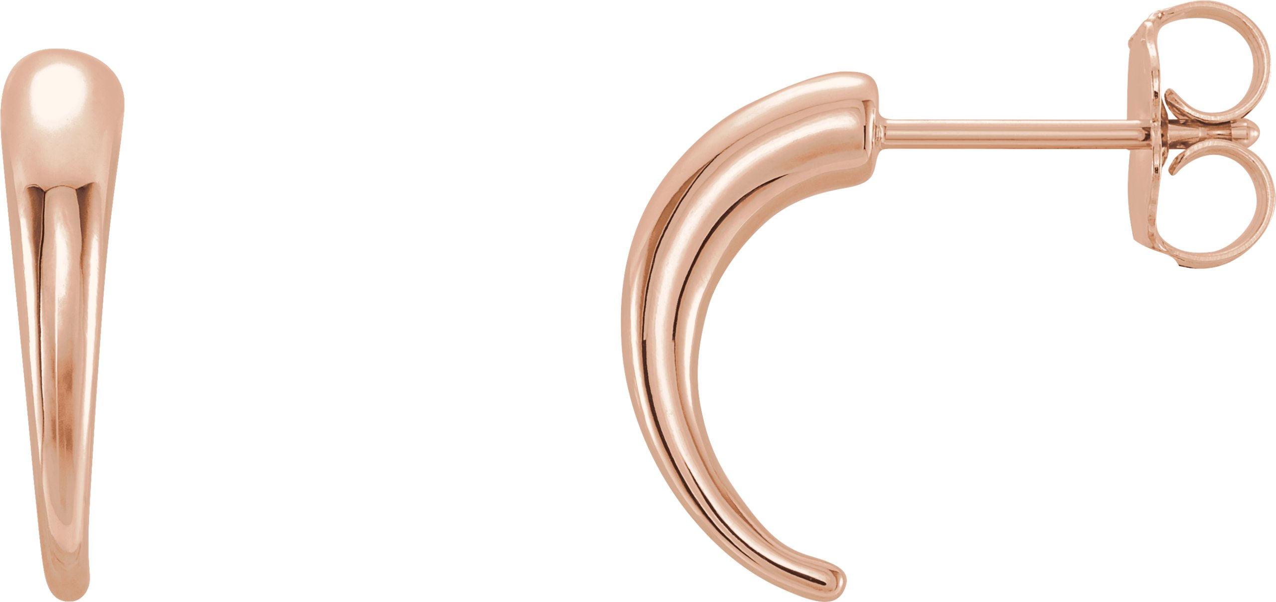 14K Rose J-Hoop Earrings 