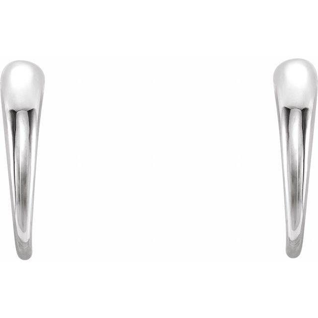 Sterling Silver J-Hoop Earrings 