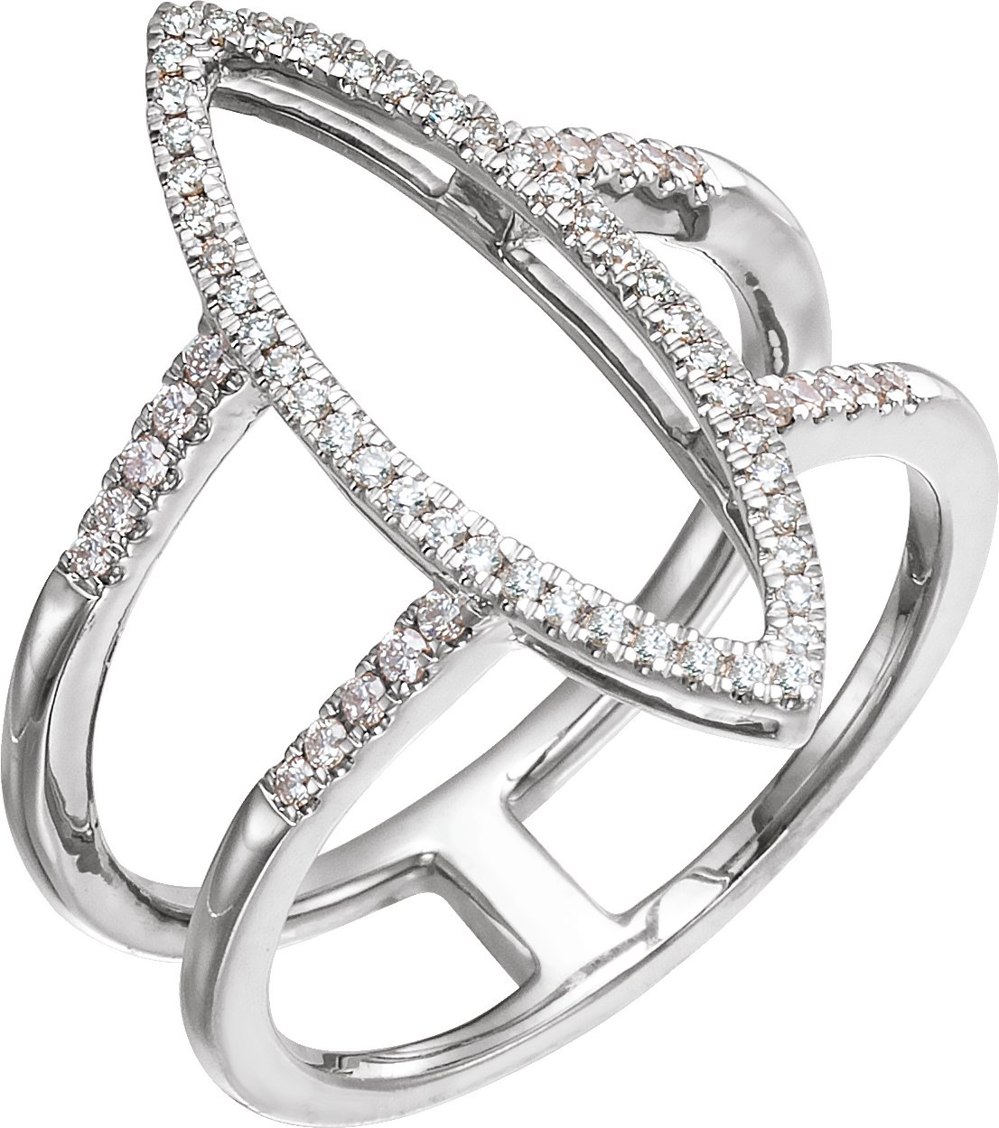 14K White 1/4 CTW Diamond Geometric Ring