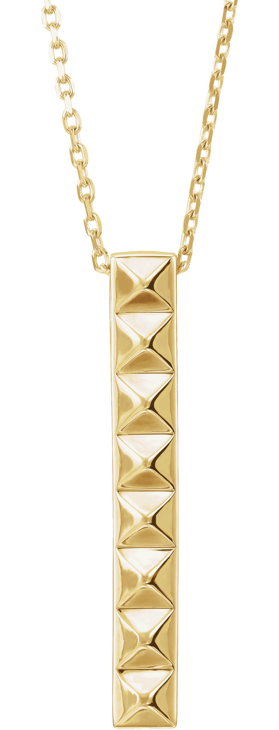 14K Yellow Pyramid Bar 16-18" Necklace