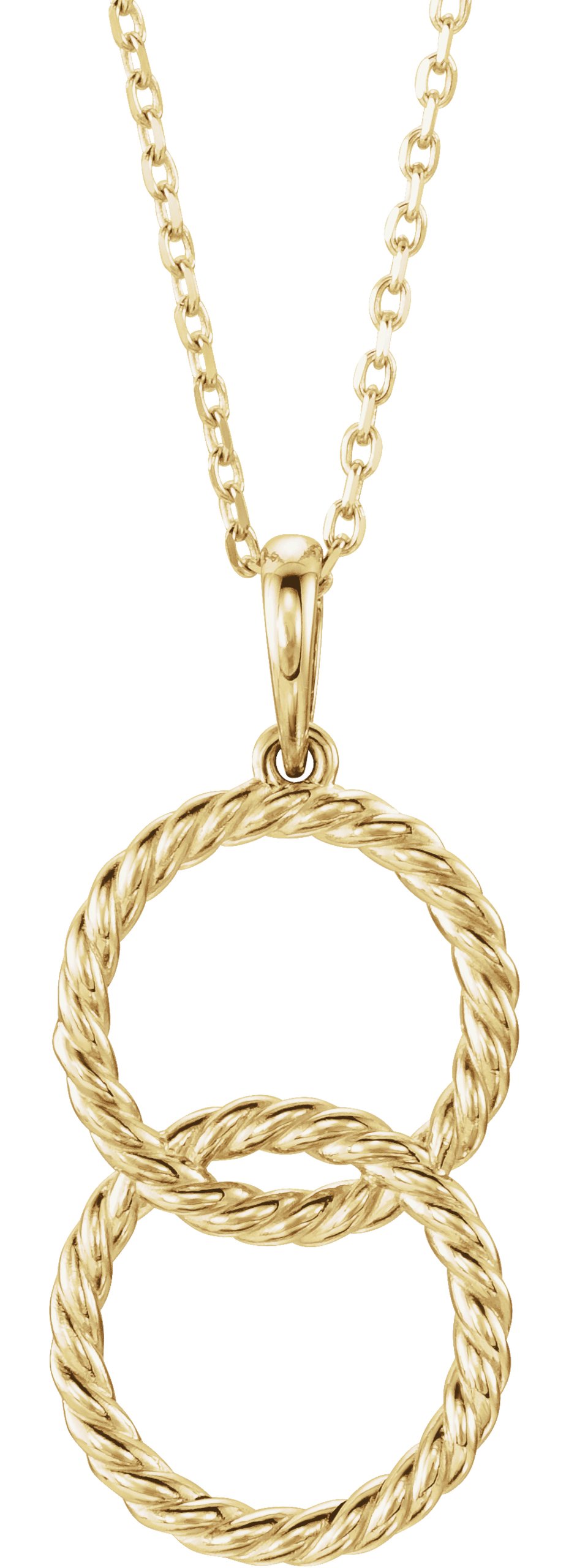 14K Yellow Interlocking Circle 16-18 Necklace