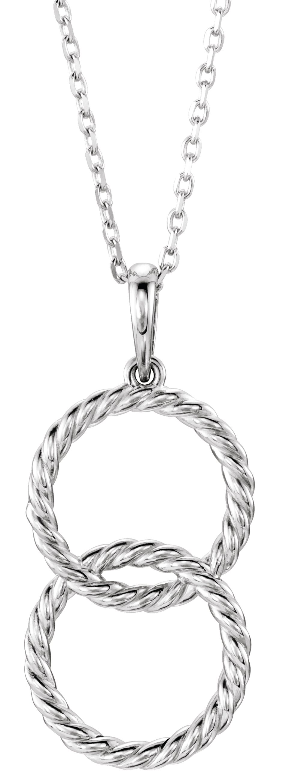 Sterling Silver Interlocking Circle 16-18" Necklace