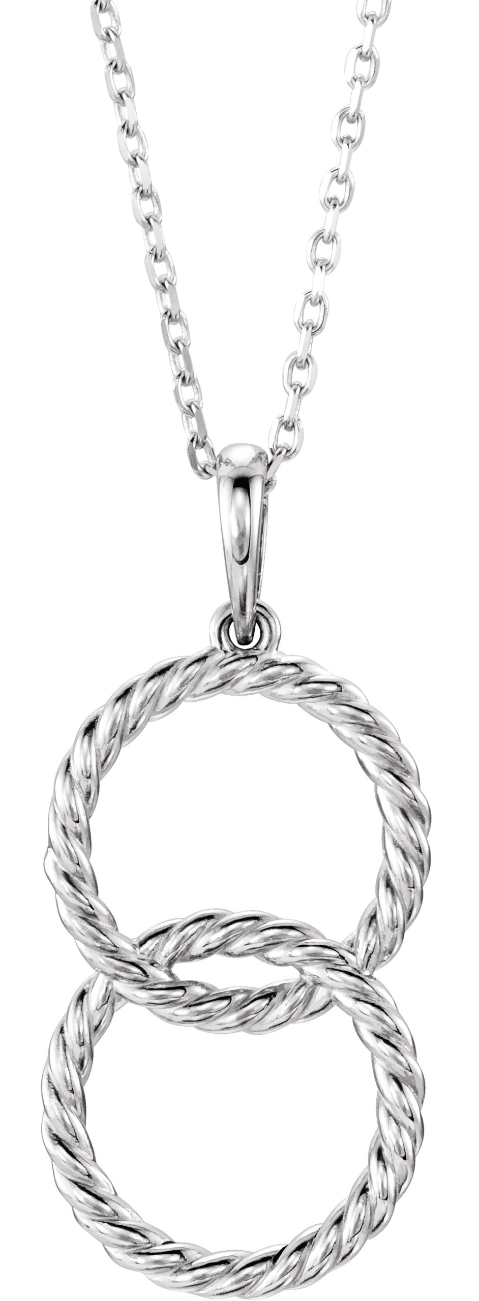 Sterling Silver Interlocking Circle 16 18 inch Necklace Ref. 12944592