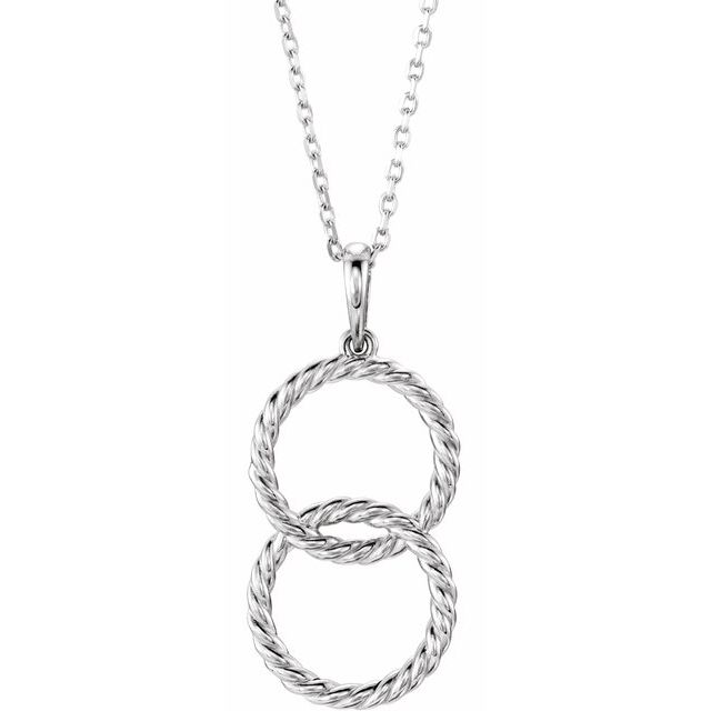 Sterling Silver Interlocking Circle 16-18 Necklace