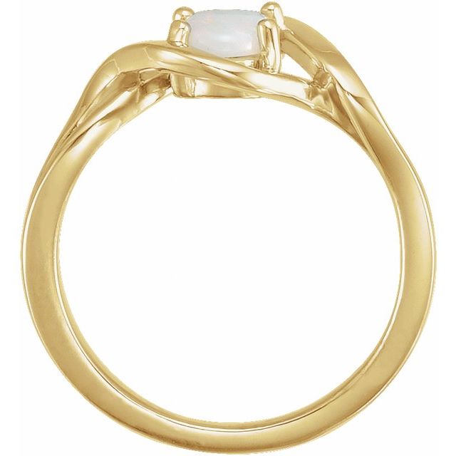 14K Yellow Natural Opal Cabochon Ring