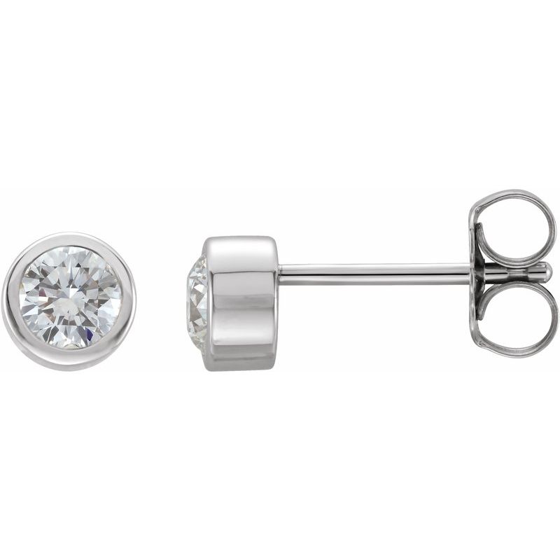 Round Bezel-Set Birthstone Stud Earrings