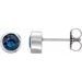 Platinum Lab-Grown Blue Sapphire Bezel-Set Earrings
