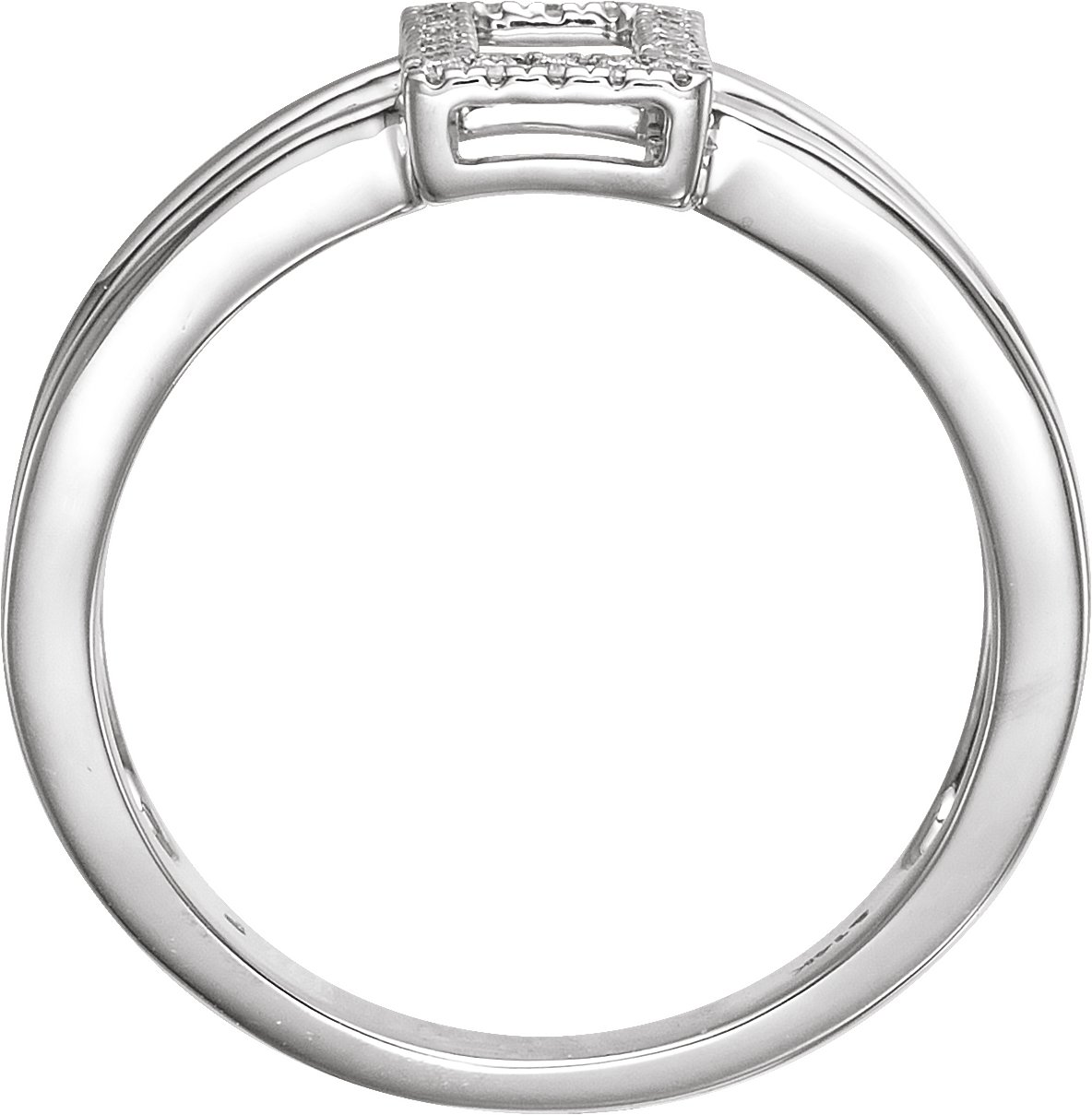 14K White 1/10 CTW Natural Diamond Geometric Ring 