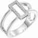 14K White .10 CTW Natural Diamond Geometric Ring 