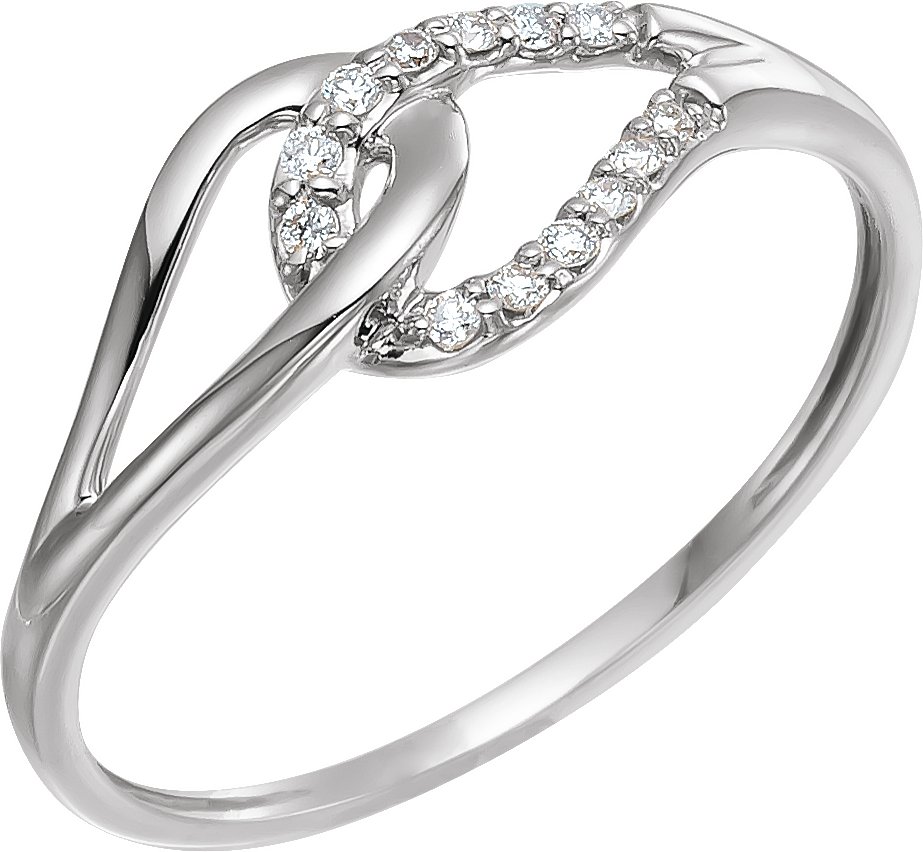 14K White .08 CTW Diamond Ring