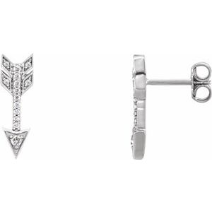 14K White 1/6 CTW Natural Diamond Arrow Earrings