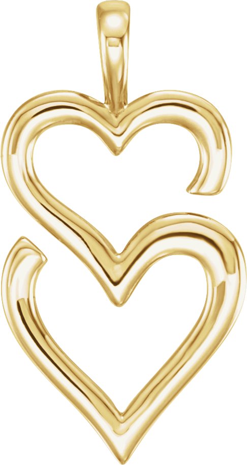 14K Yellow Double Heart Pendant Ref. 12108036