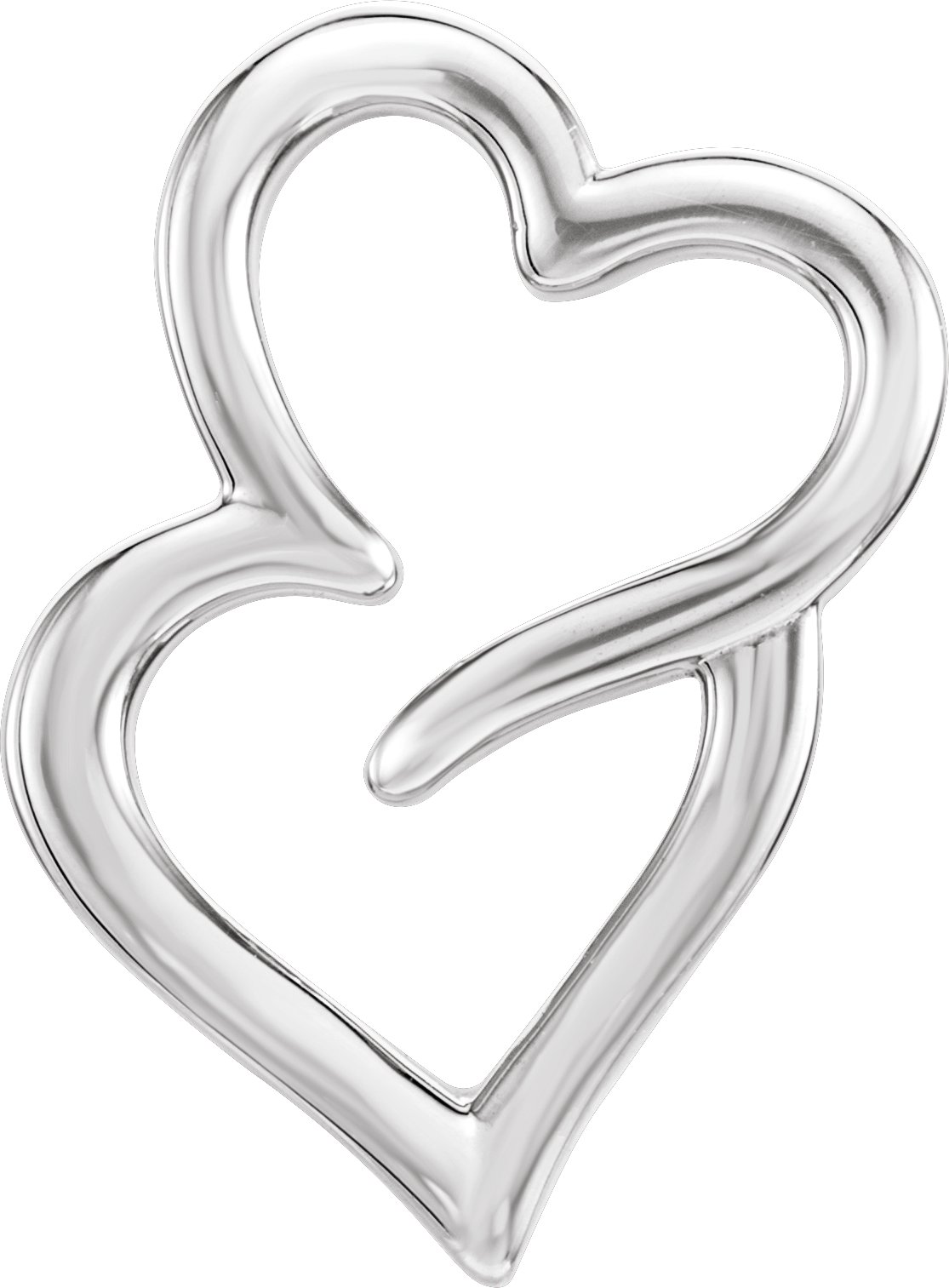 Sterling Silver Double Heart Slide Pendant