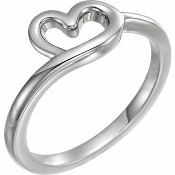 Platinum Heart Youth Ring