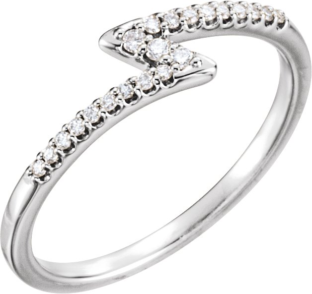 14K White 1/8 CTW Diamond Stackable Ring