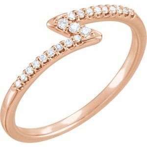 14K Rose 1/8 CTW Natural Diamond Stackable Ring