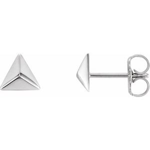 Platinum Pyramid Earrings