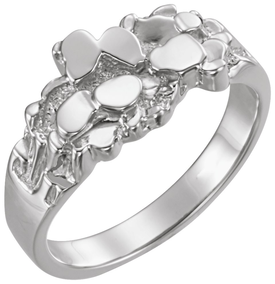 Mens white gold nugget on sale ring