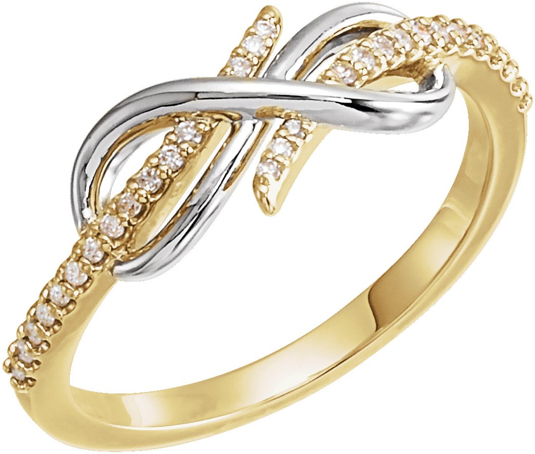 14K Yellow/White 1/10 CTW Natural Diamond Infinity-Inspired Ring