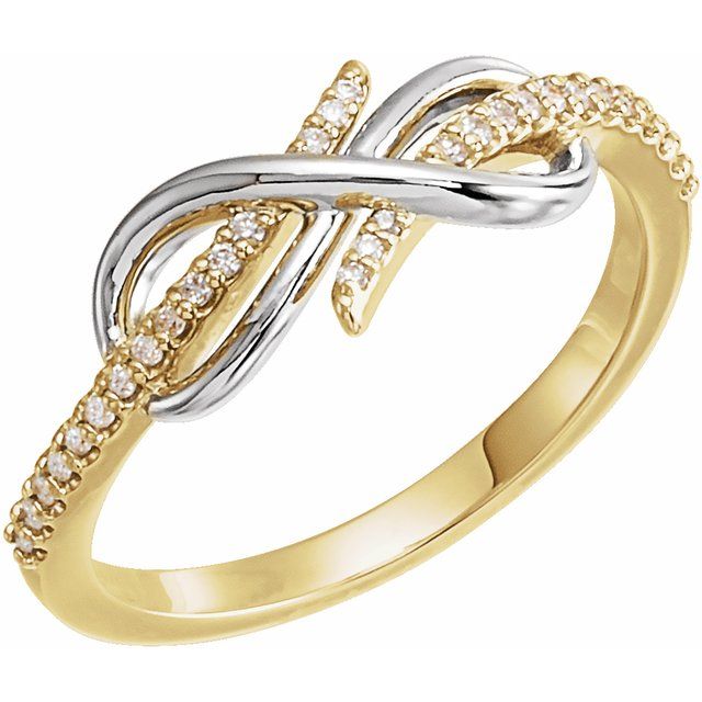 14K Yellow/White 1/10 CTW Natural Diamond Infinity-Inspired Ring