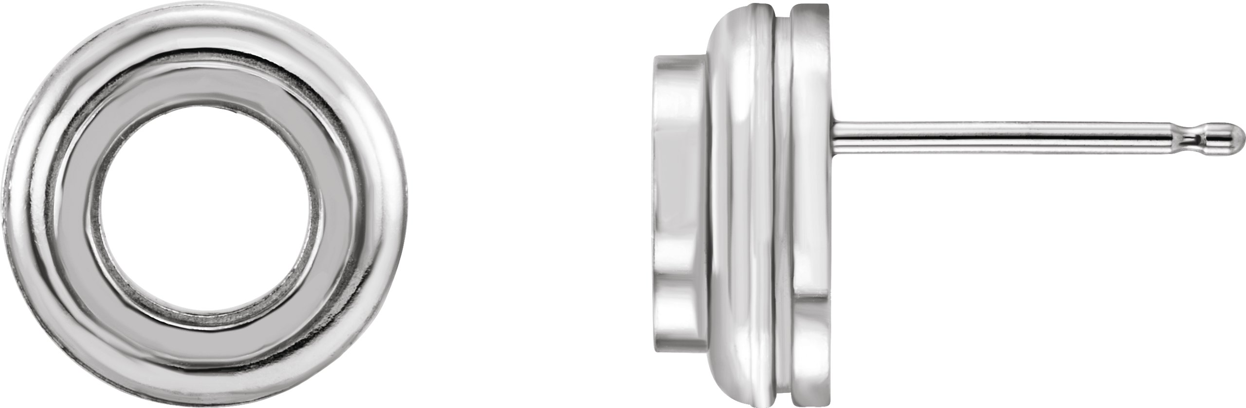 Round Bezel-Set Solitaire Earrings