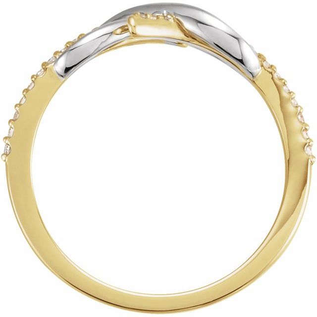 14K Yellow/White 1/10 CTW Natural Diamond Infinity-Inspired Ring