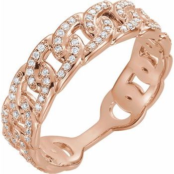 14K Rose .25 CTW Diamond Stackable Chain Link Ring Ref. 12495406