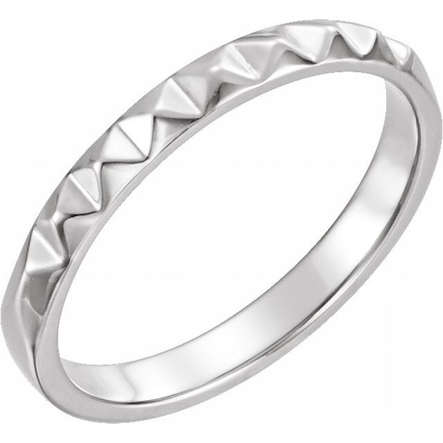 Platinum Stackable Pyramid Ring