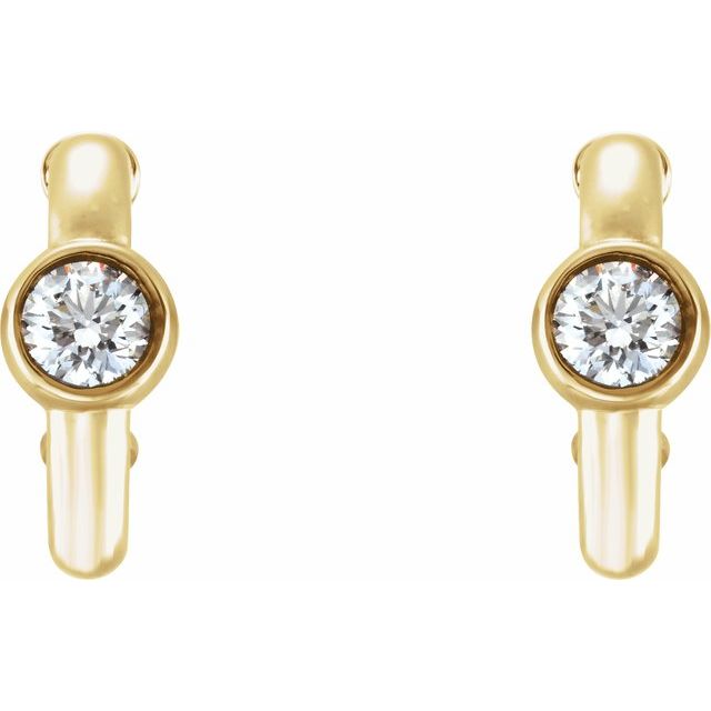 14K Yellow 1/5 CTW Diamond Huggie Earrings