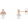 14K Rose Freshwater Pearl and .06 CTW Diamond Earrings Ref. 12495530