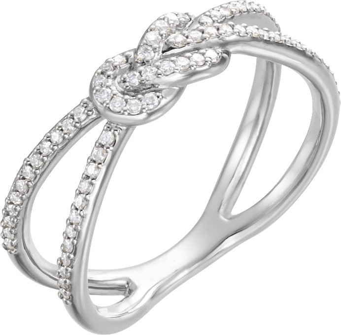  14K White 1/5 CTW Diamond Knot Ring