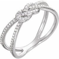  Sterling Silver 1/5 CTW Diamond Knot Ring