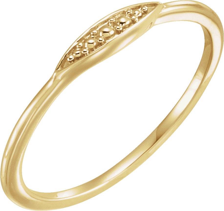 14K Yellow Beaded Ring